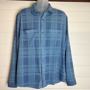 Mens Lululemon Soft Knit Overshirt XXL Soft Blue Plaid